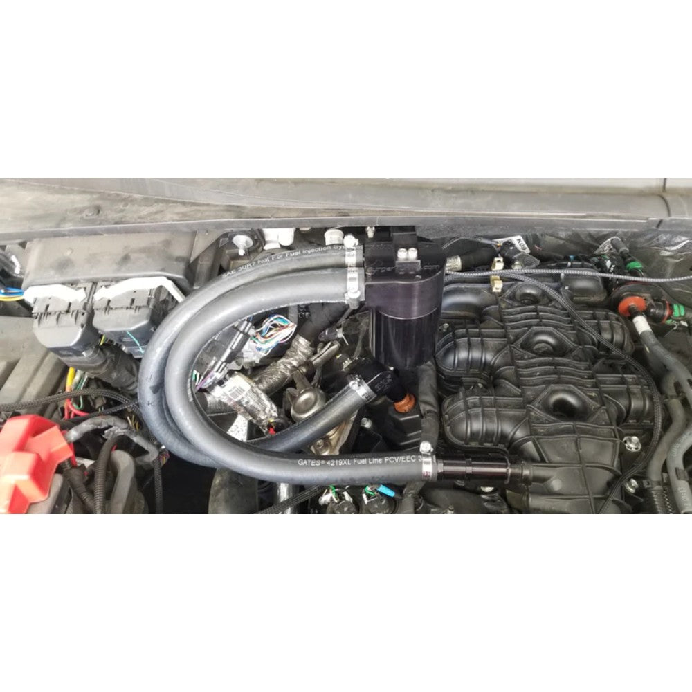 Dual Oil Catch Can for 2015-Present Ford F150 3.5L, 2.7L & Gen2 Raptor 3.5L - Burger Motorsports