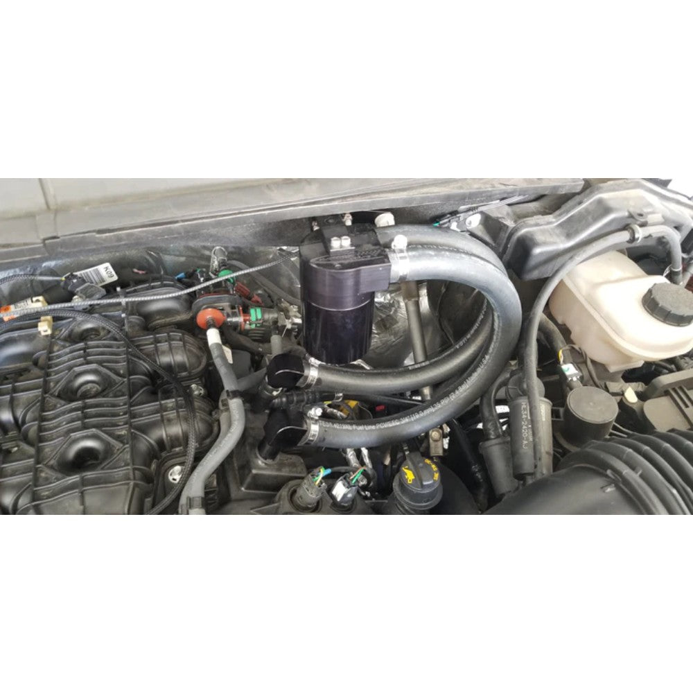 Dual Oil Catch Can for 2015-Present Ford F150 3.5L, 2.7L & Gen2 Raptor 3.5L - Burger Motorsports