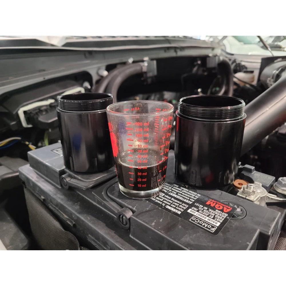 Dual Oil Catch Can for 2015-Present Ford F150 3.5L, 2.7L & Gen2 Raptor 3.5L - Burger Motorsports