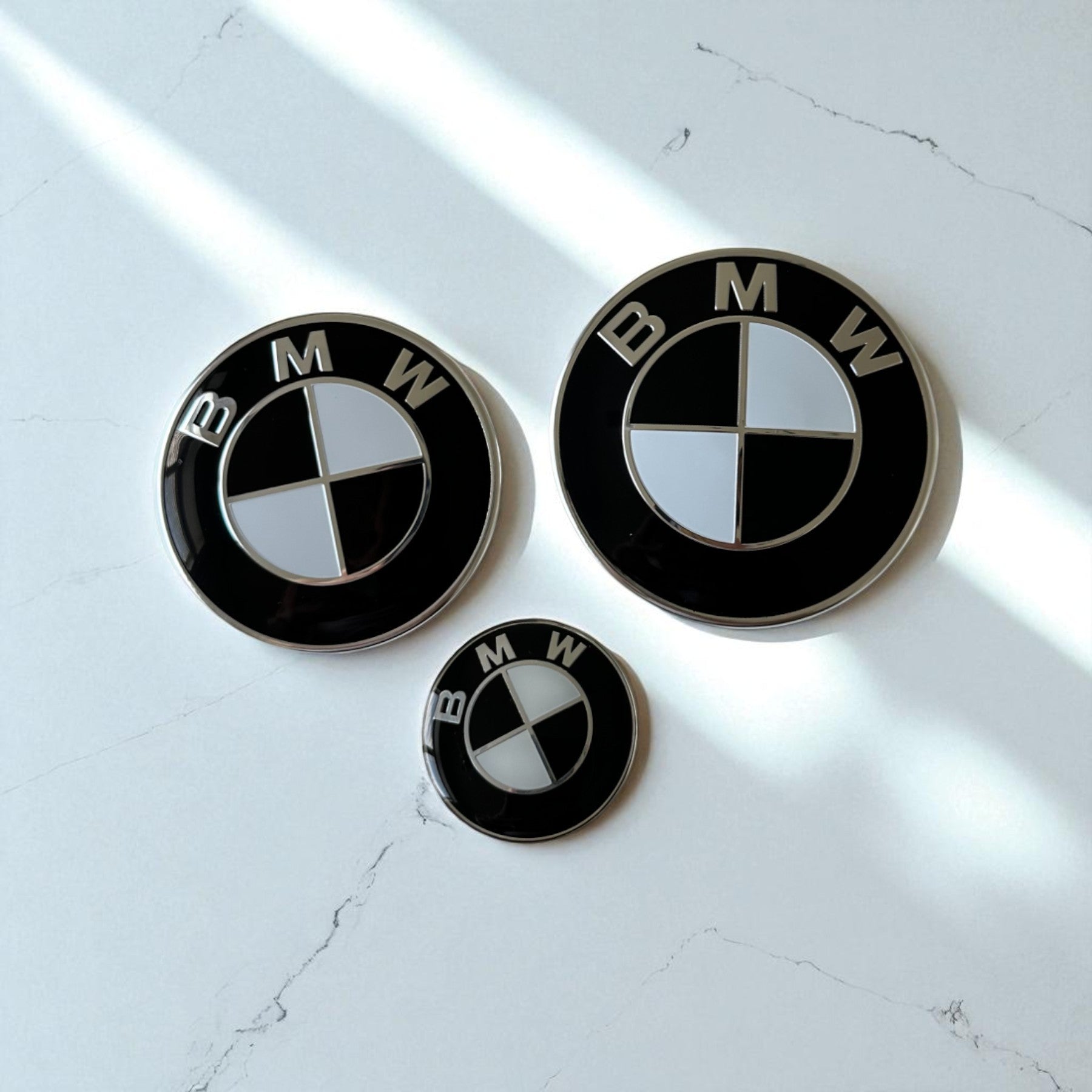3Pcs BMW Emblem / Badge For Steering Wheel, Hood, Trunk