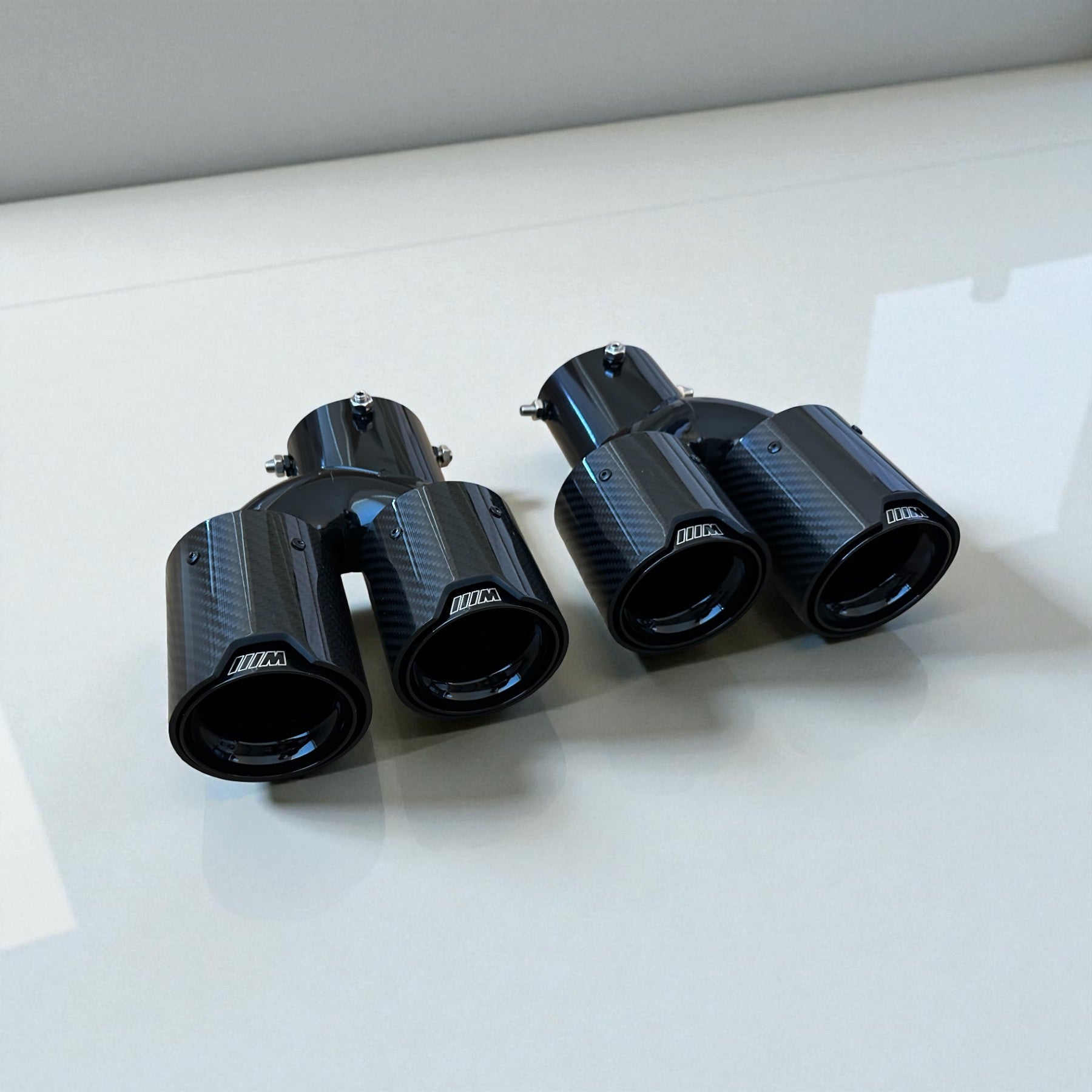 Glossy Carbon M Exhaust Tips For BMW G20 M340i, G42 M240i, G22 M440i