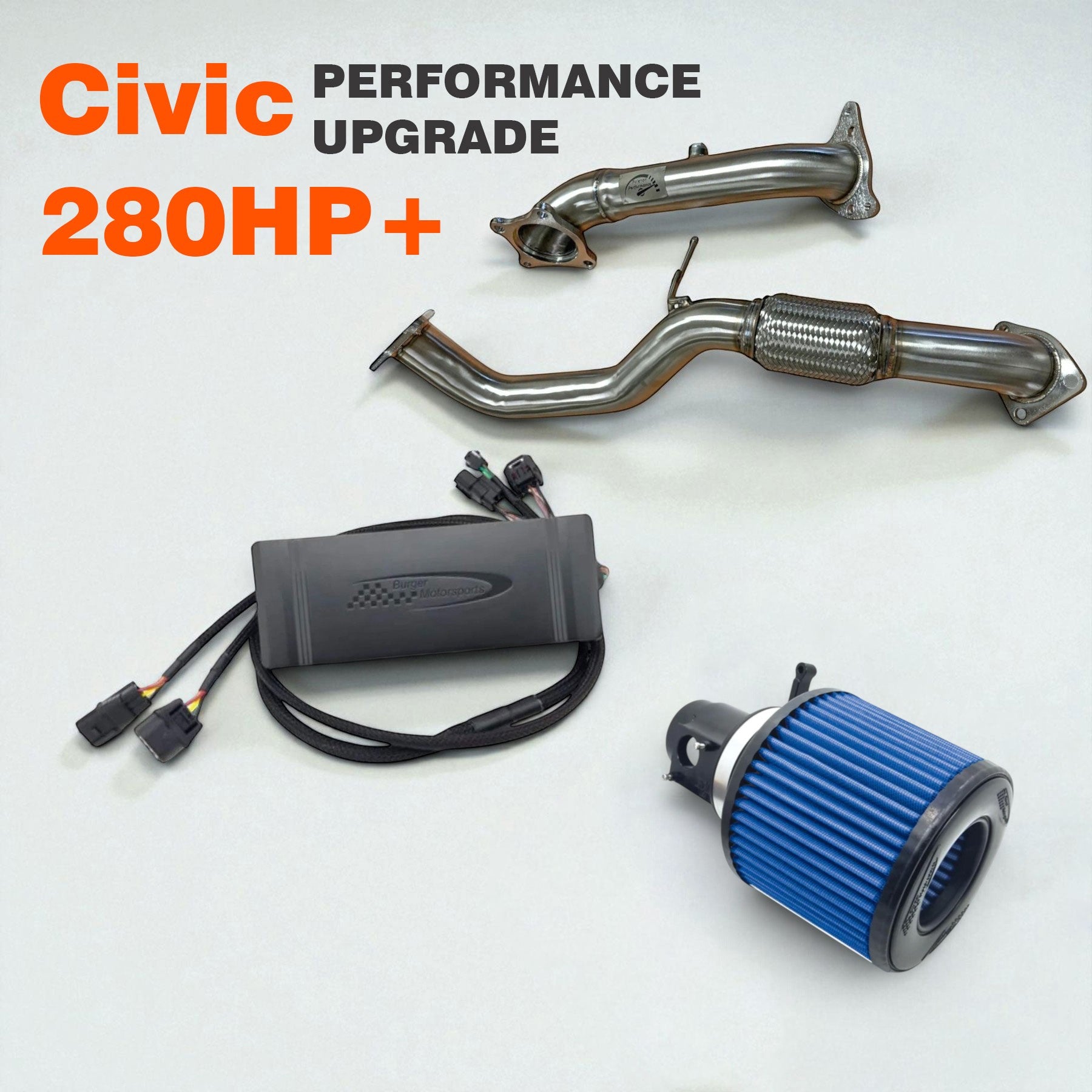 280HP Performance Upgrade For 2016-2021 Honda Civic 10th Gen 1.5T - Si & Non Si, FK7, FC1, FC3