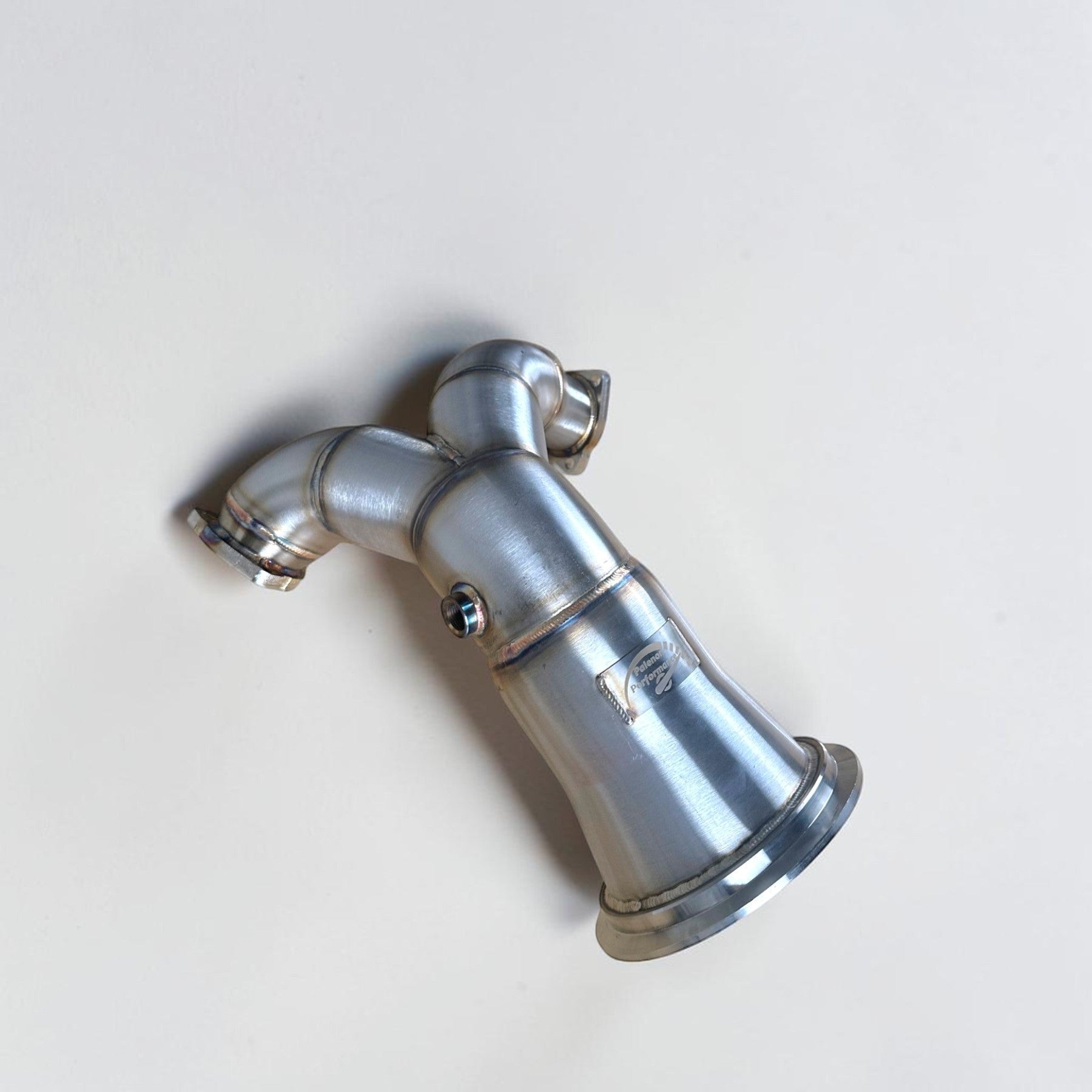 Palenon Performance stainless steel racing downpipe for Audi S4 and S5 B9, featuring TIG-welded construction.