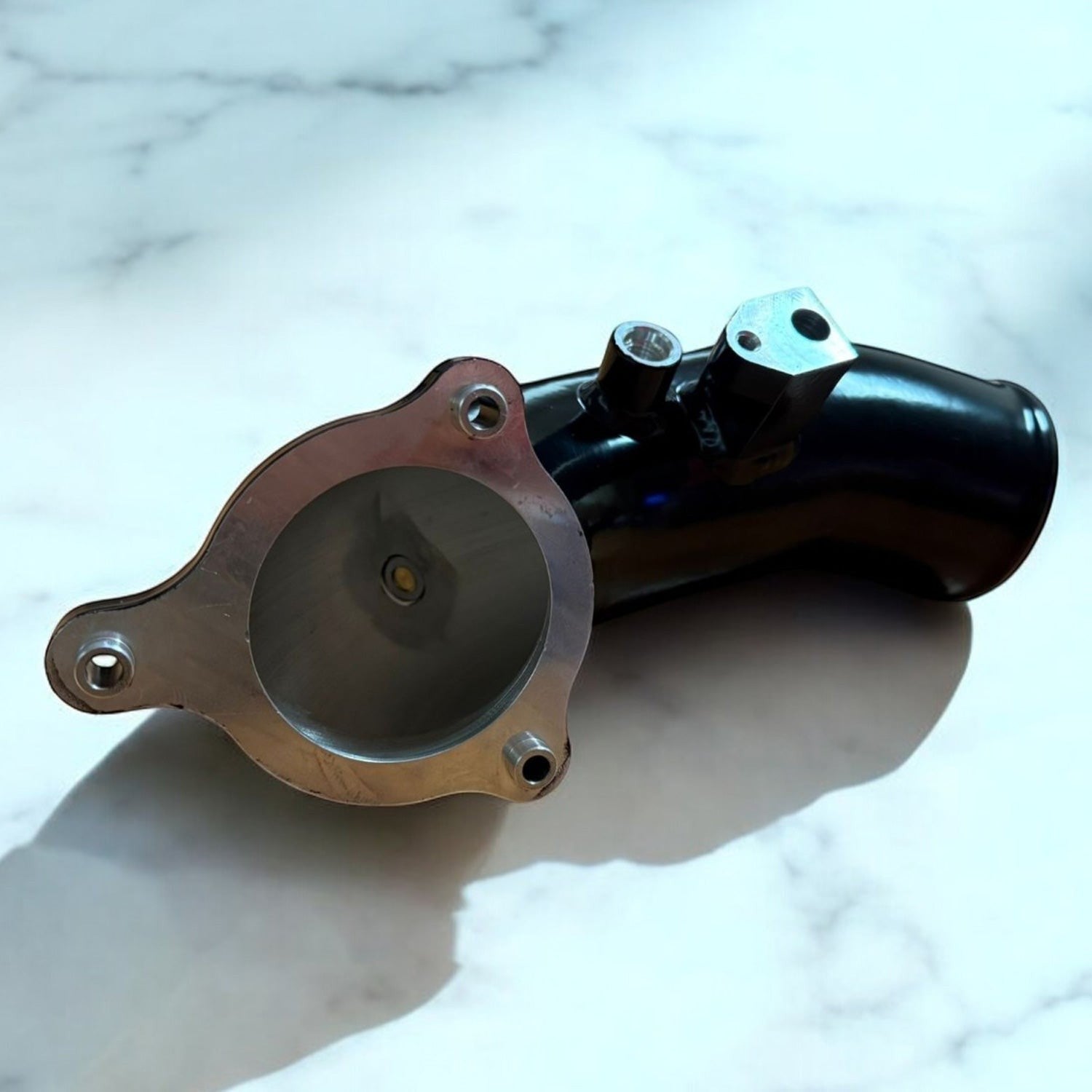 Palenon Performance black aluminum B58 charge pipe with CNC-machined flange for BMW and Toyota Supra engines