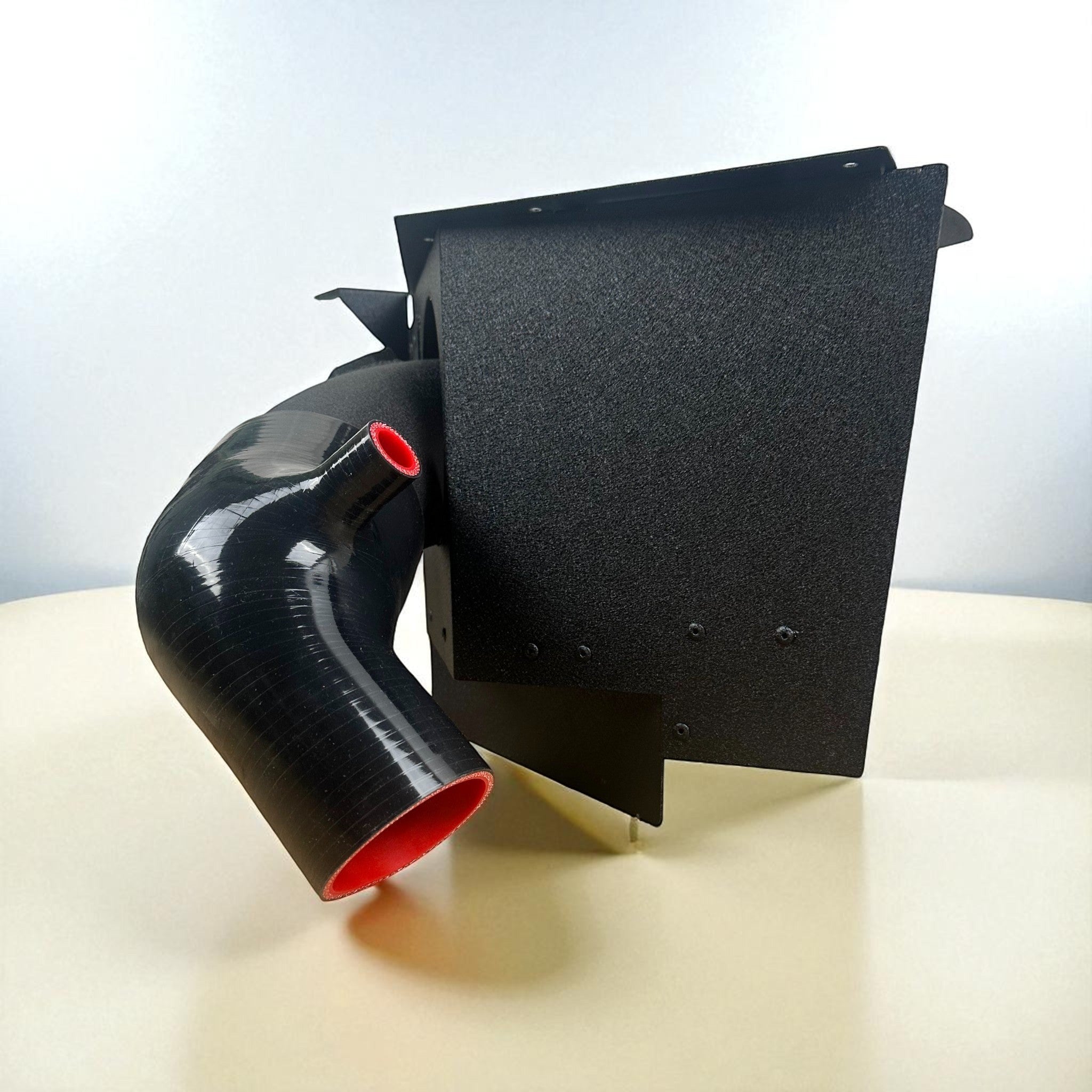Palenon Performance B58 cold air intake system with black powder coated heat shield and silicone intake pipe