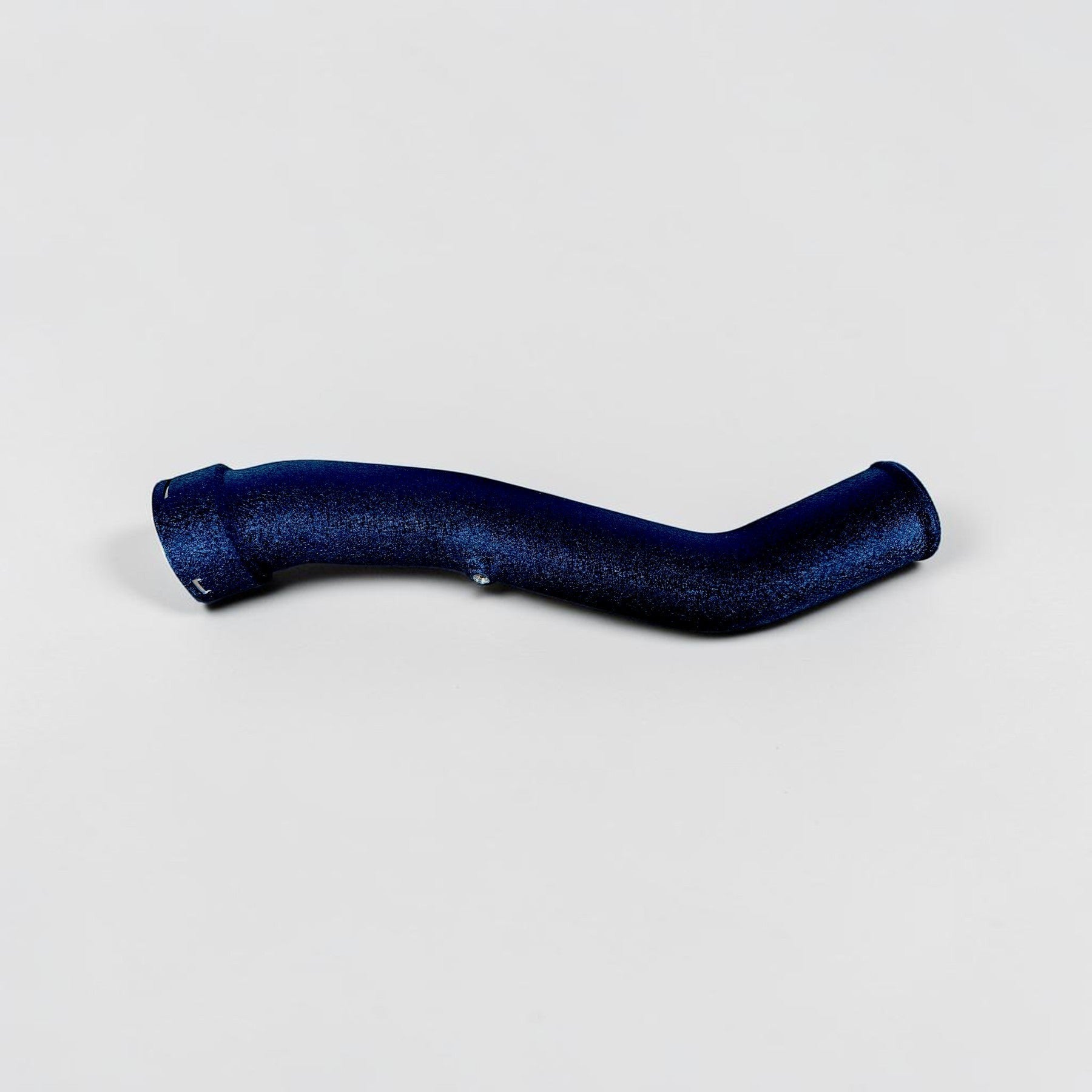 Palenon Performance blue aluminum N55 charge pipe for BMW engines with a durable powder-coated finish.