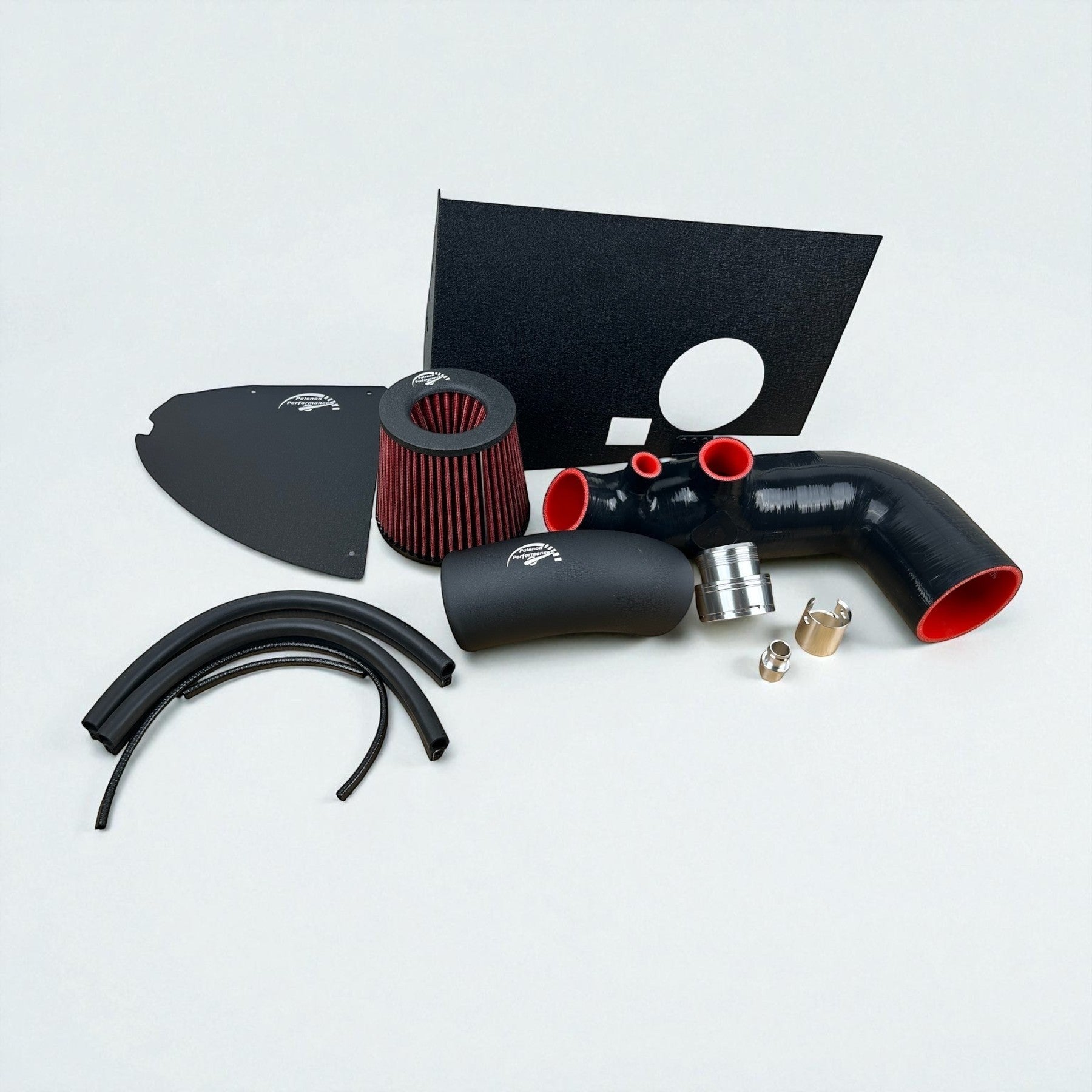 Palenon Performance cold air intake kit for BMW B48 engines featuring a black intake pipe, filter, and heat shield.