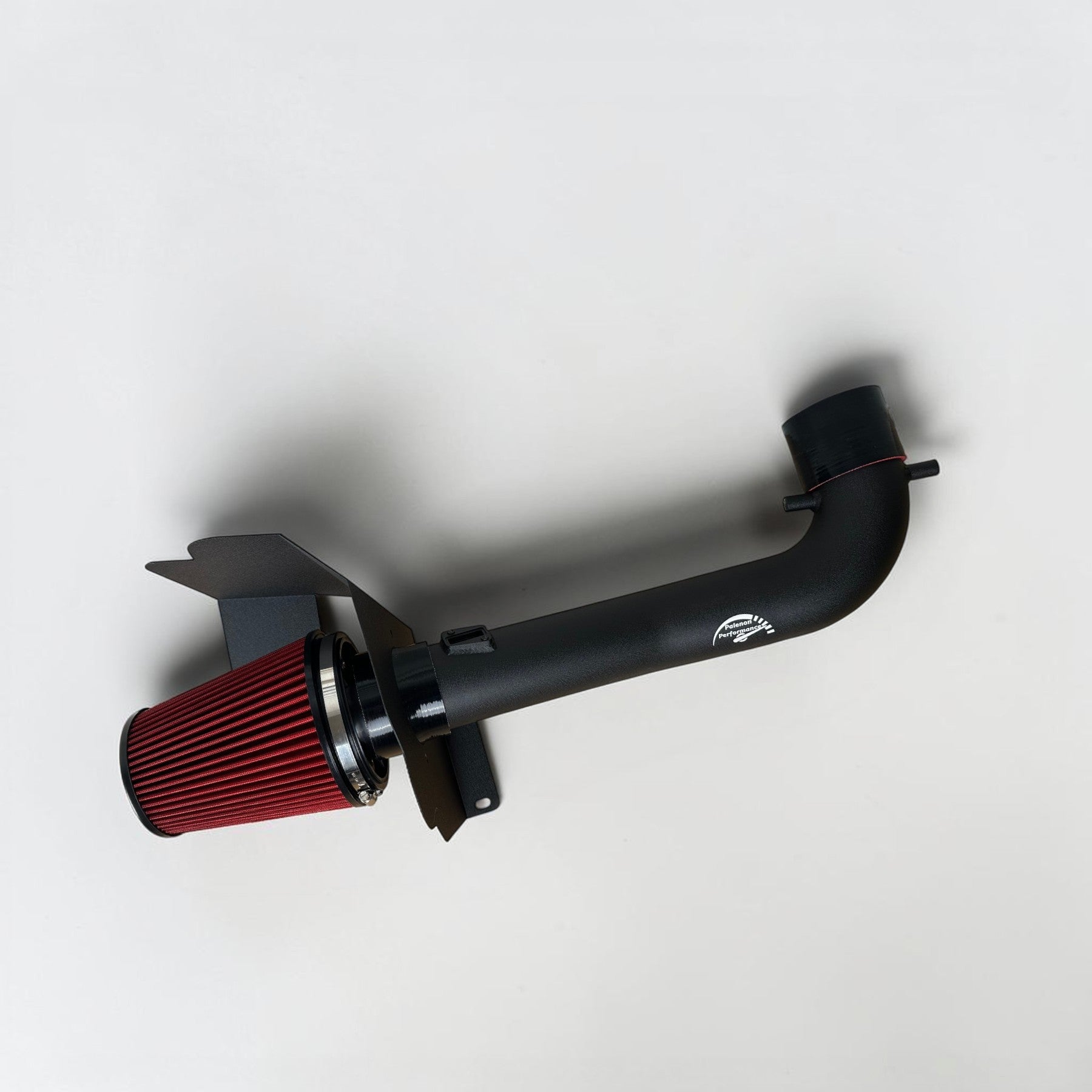 Palenon Performance cold air intake system with a black intake tube and red performance air filter for V8 trucks