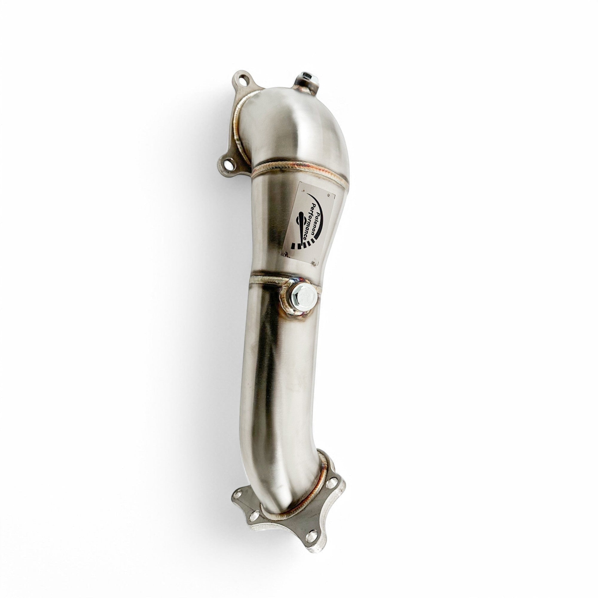 Palenon Performance stainless steel race downpipe for Honda Civic Type-R with polished finish and welded flanges