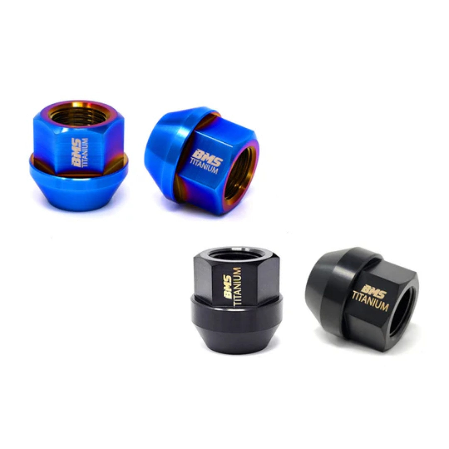 BMS Elite Titanium Lug Nuts - M14x1.25 - Cone Seat - Set of 20