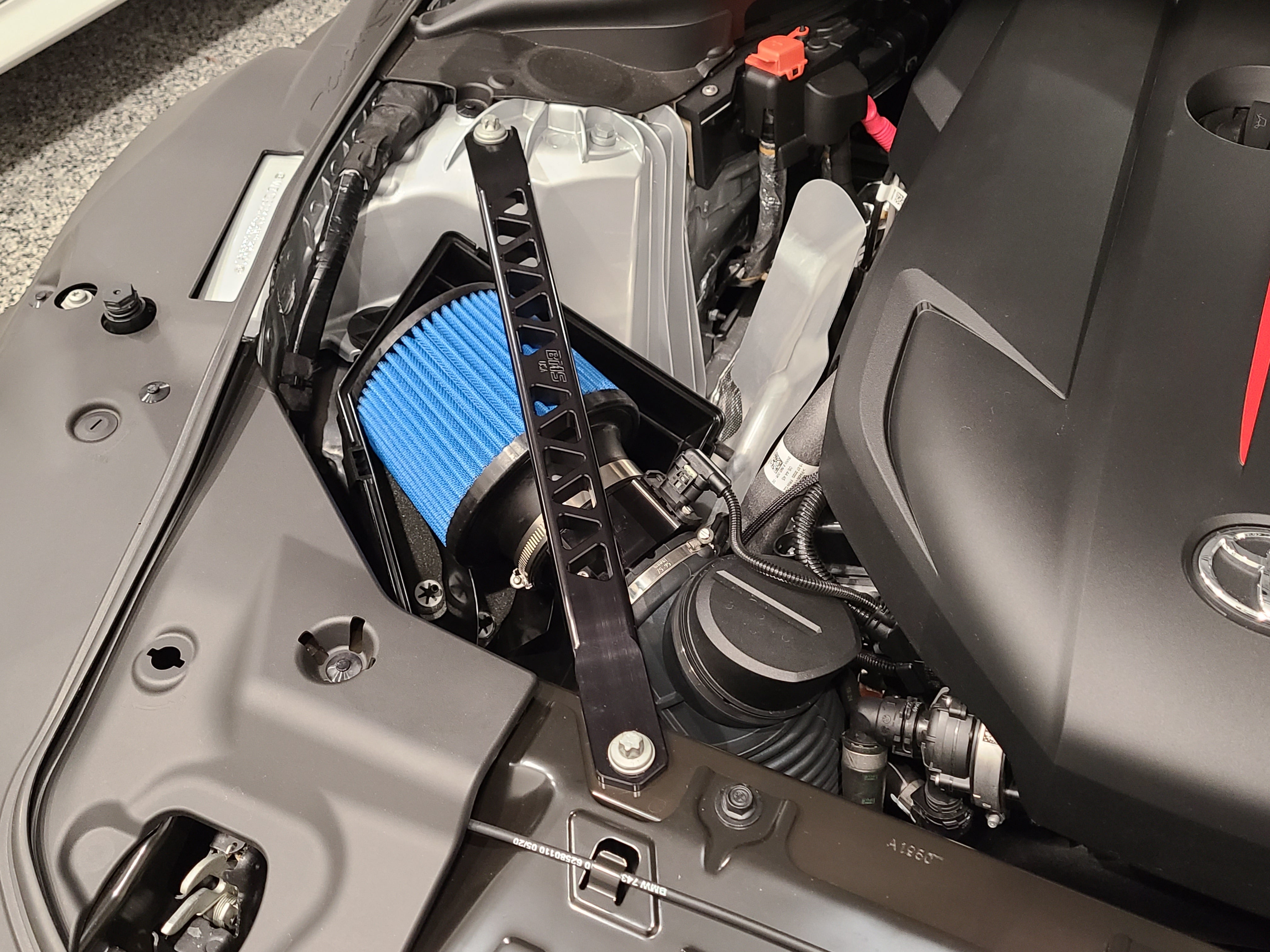 BMS Billet Intake installation side view