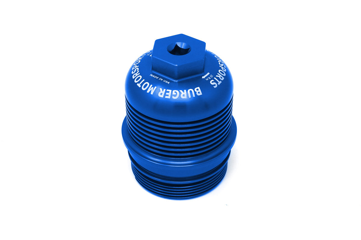 BMS Billet Oil Filter Cap blue color