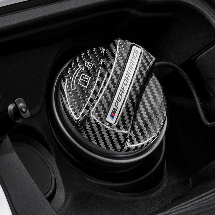 BMW M Performance Carbon Fiber Gas Cap Cover close view