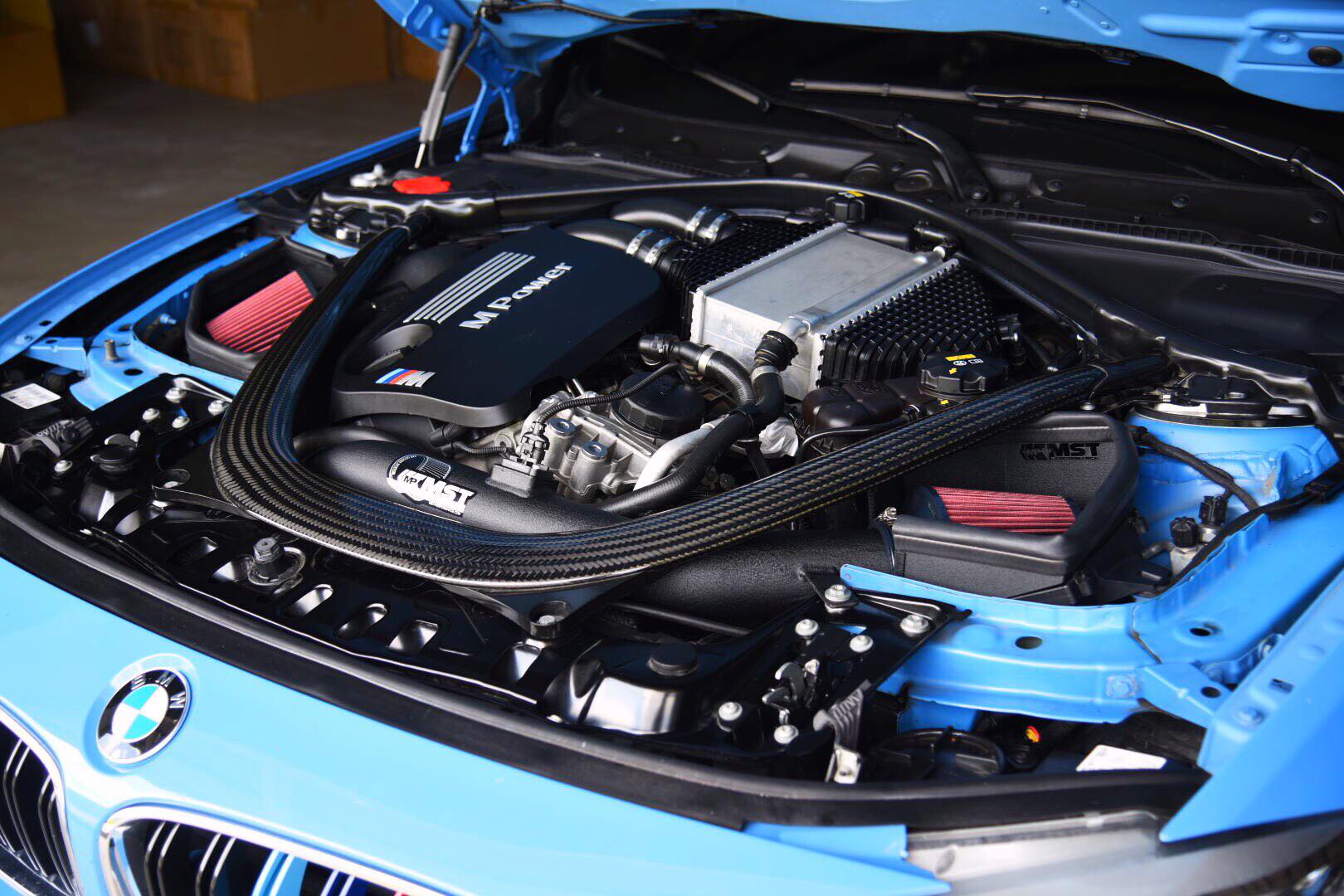 BMW car with cold air intake system