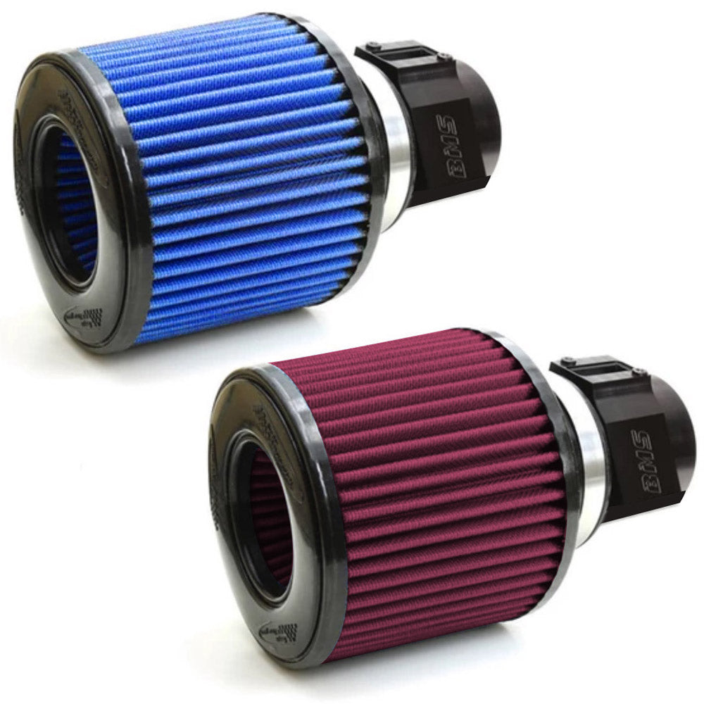 Red and blue BMS Billet Intake system