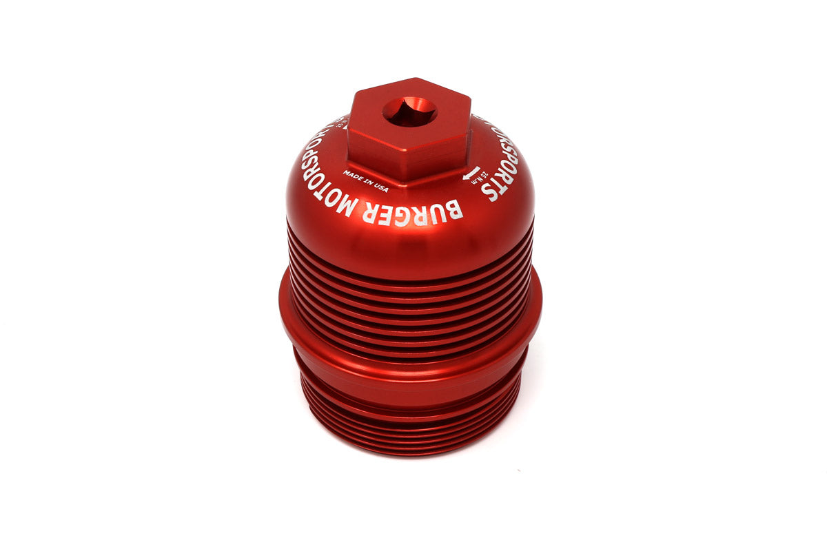 BMS Billet Oil Filter Cap red color