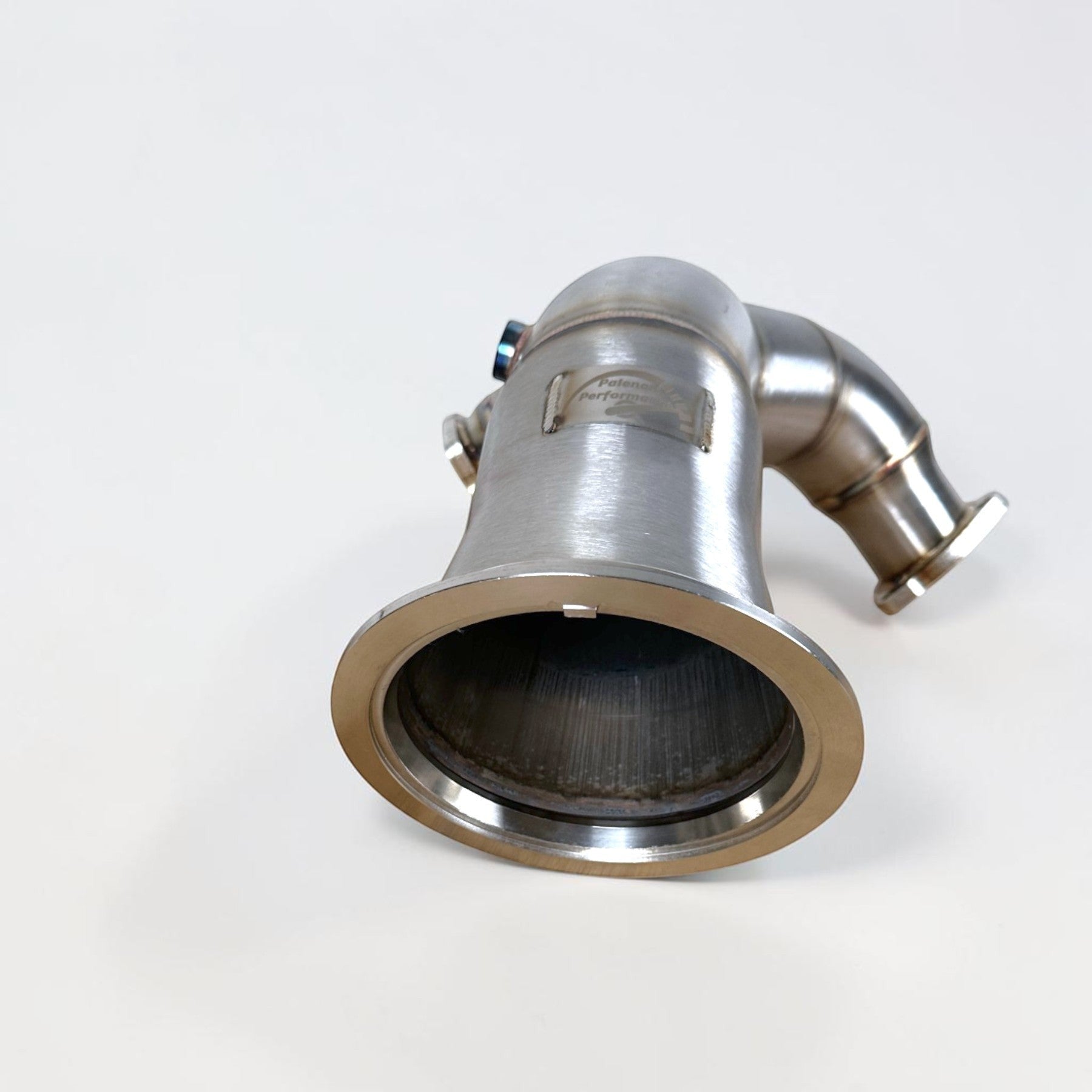 Palenon Performance stainless steel racing downpipe for Audi S4 and S5 B9, featuring TIG-welded construction.