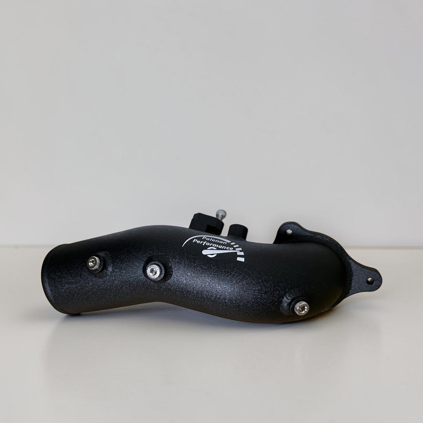 Palenon Performance B58 aluminum charge pipe in wrinkle black finish with integrated ports for BMW and Toyota Supra