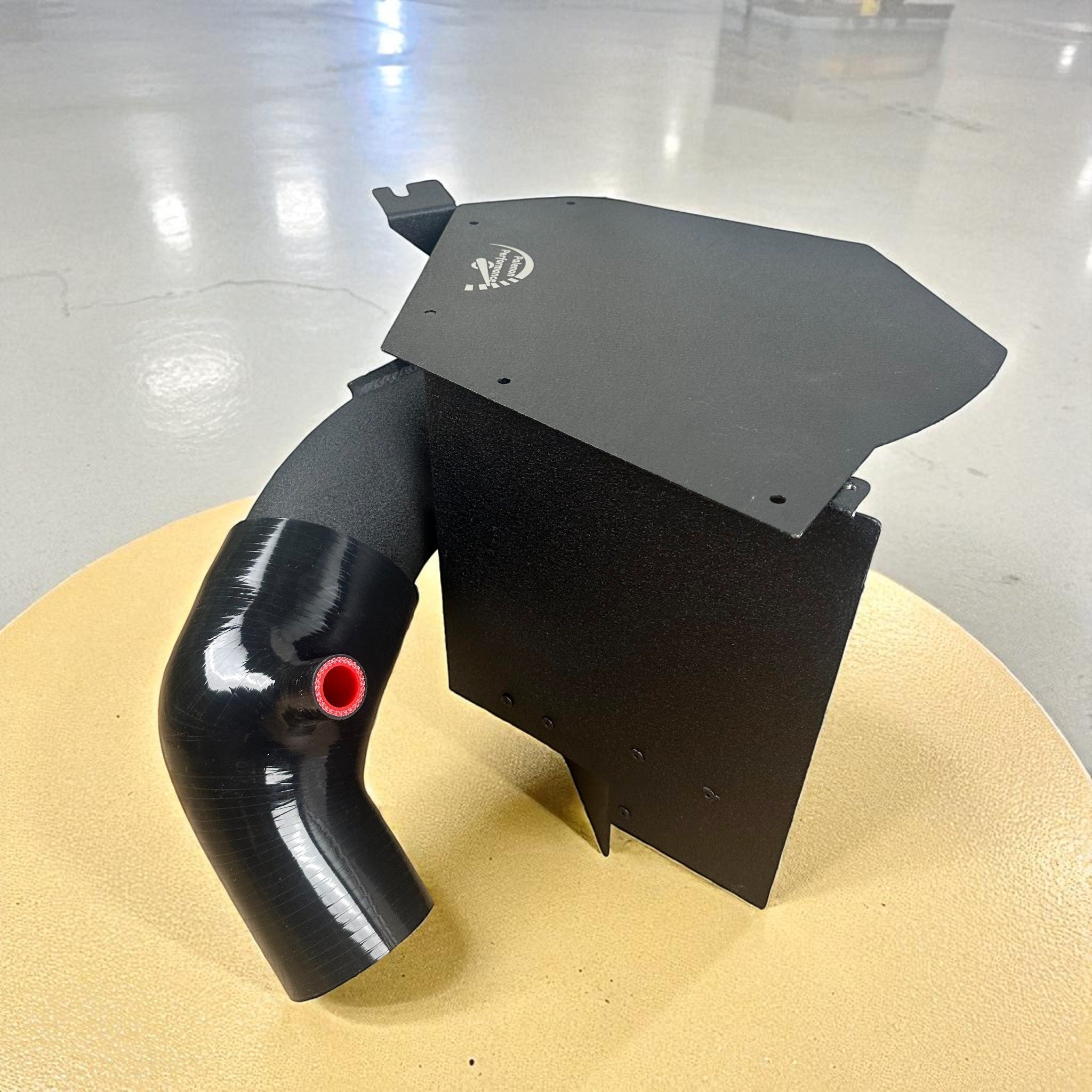 Palenon Performance B58 cold air intake system with black powder-coated heat shield and silicone intake pipe