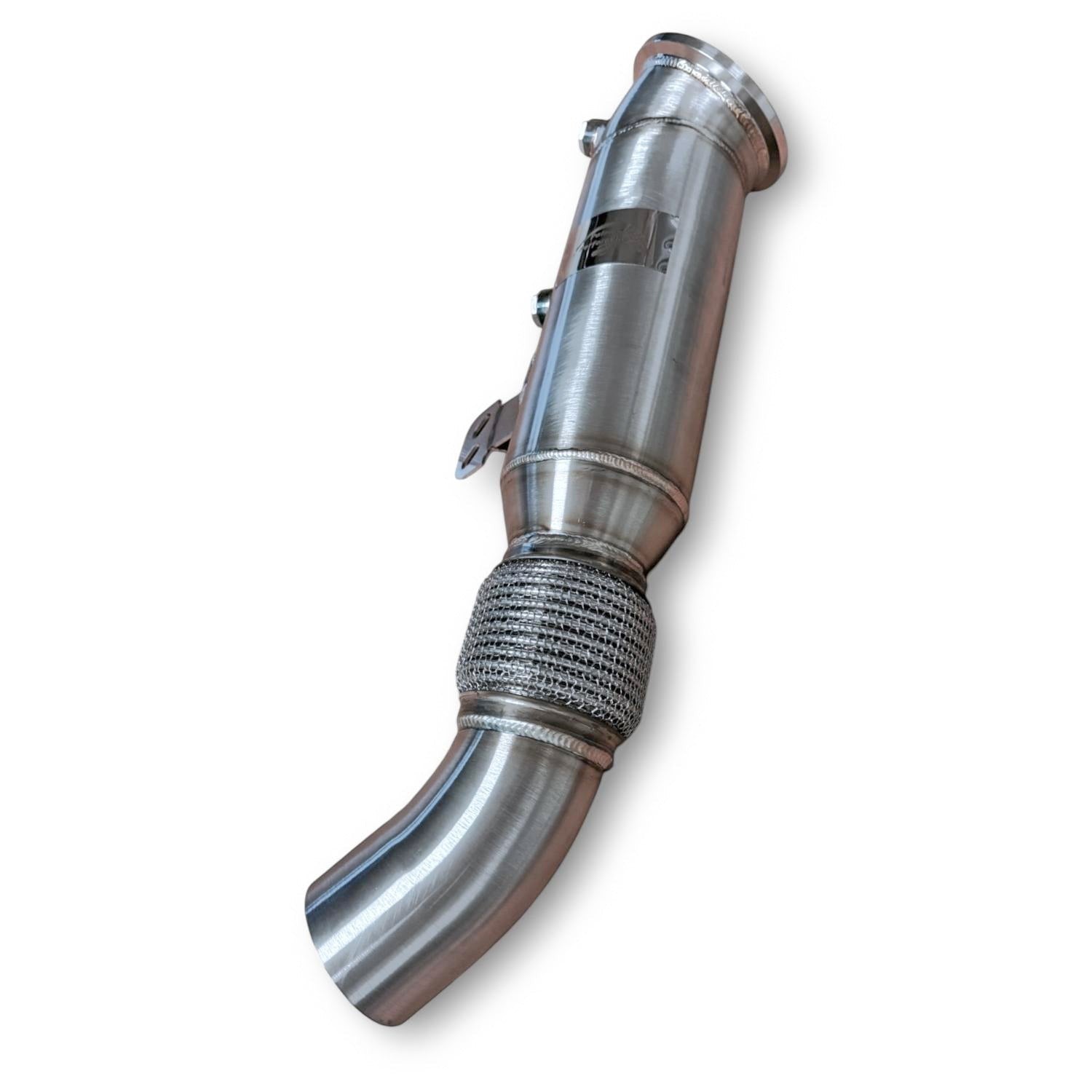 Palenon Performance 4.5 inch stainless steel racing downpipe for B58 engines with flex section and sensor bungs