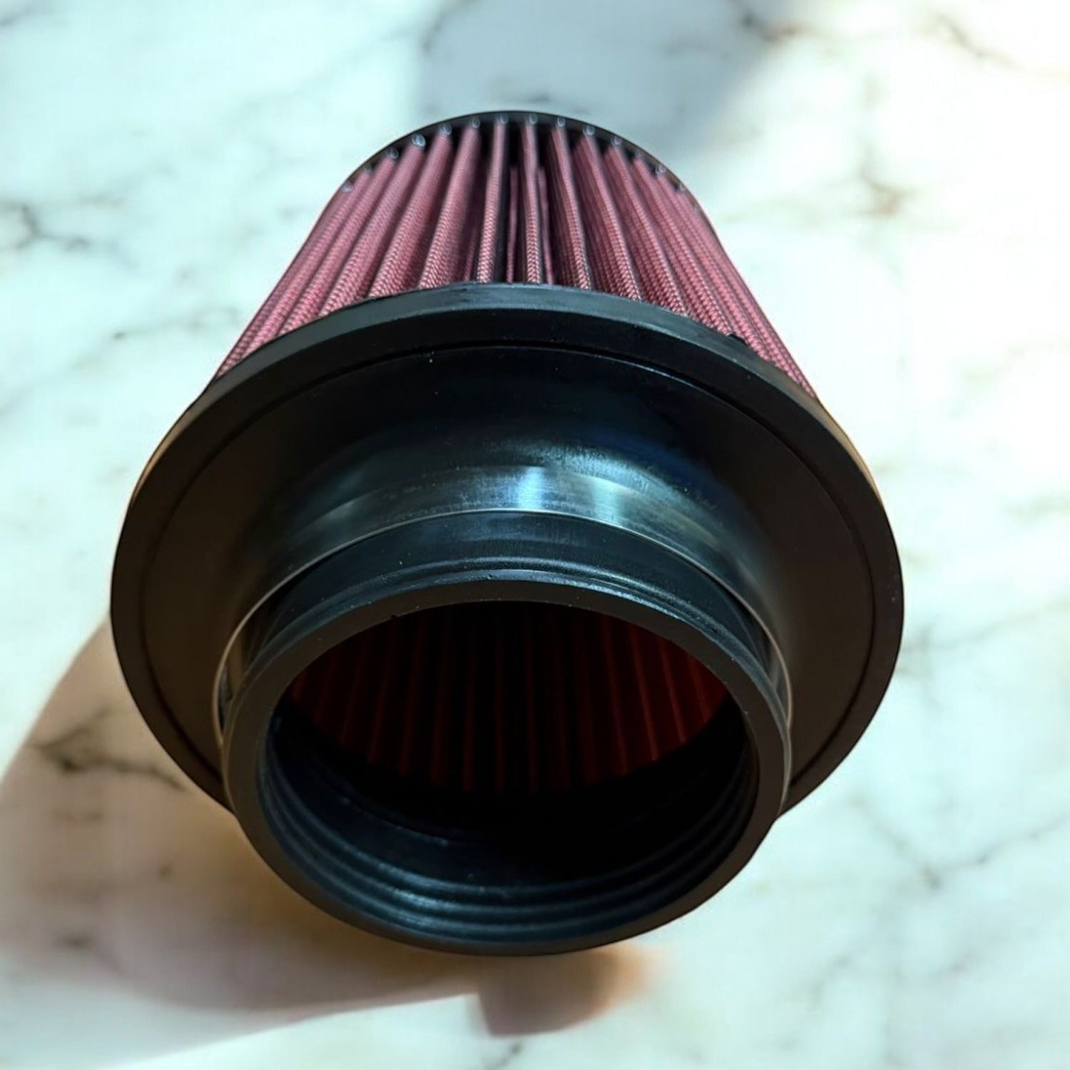 Palenon Performance red inverted cone air filter for BMW F10 M5 and F12 M6 cold air intake systems.