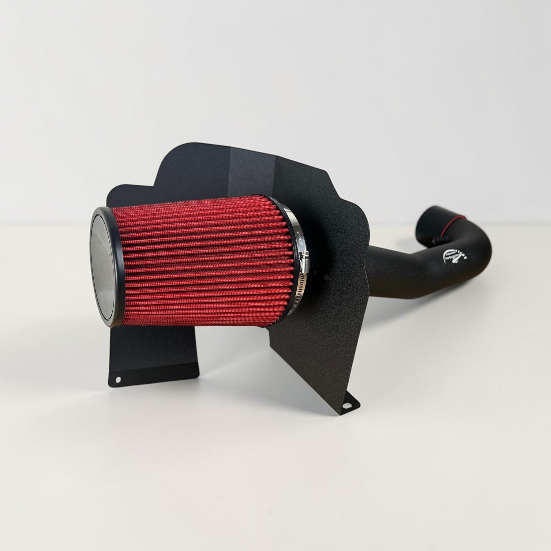 Palenon Performance cold air intake system with a red high-flow air filter and black intake tube for V8 trucks
