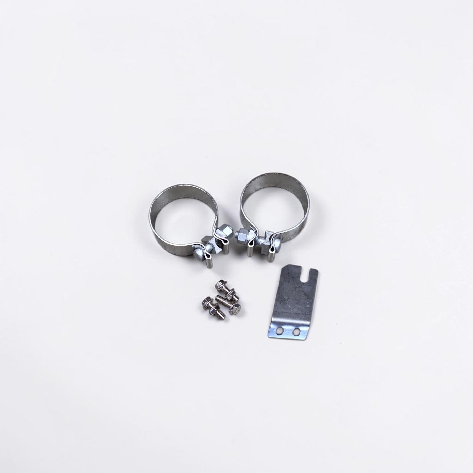 Palenon Performance stainless steel exhaust clamps, bolts, and mounting bracket for Audi S3 and VW Golf R downpipe kit