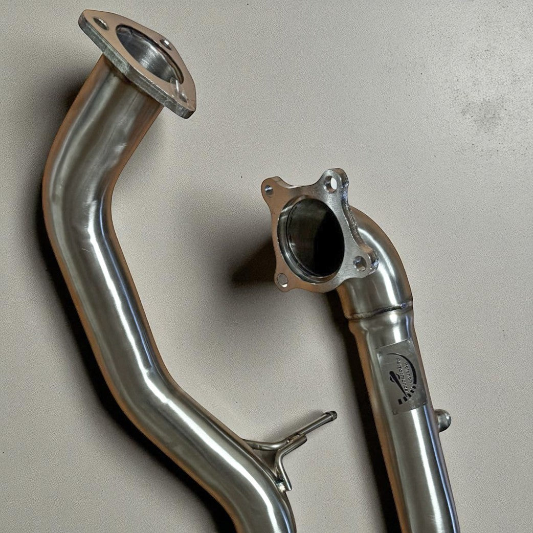 Palenon Performance stainless steel racing downpipe and midpipe set for 10th Gen Honda Civic 1.5L with TIG-welded joints.