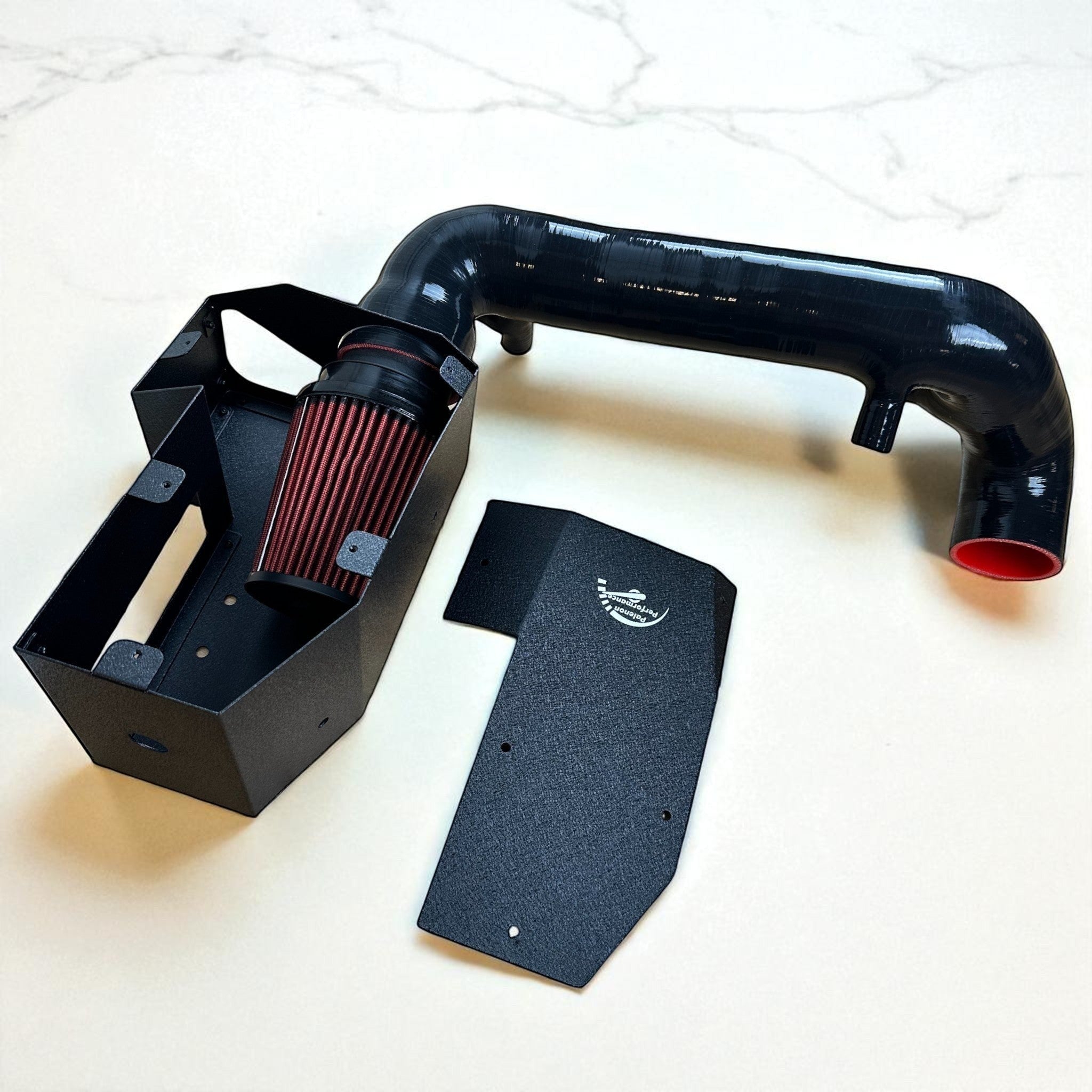 Palenon Performance M264 cold air intake kit with black heat shield, silicone tube, and red performance air filter.