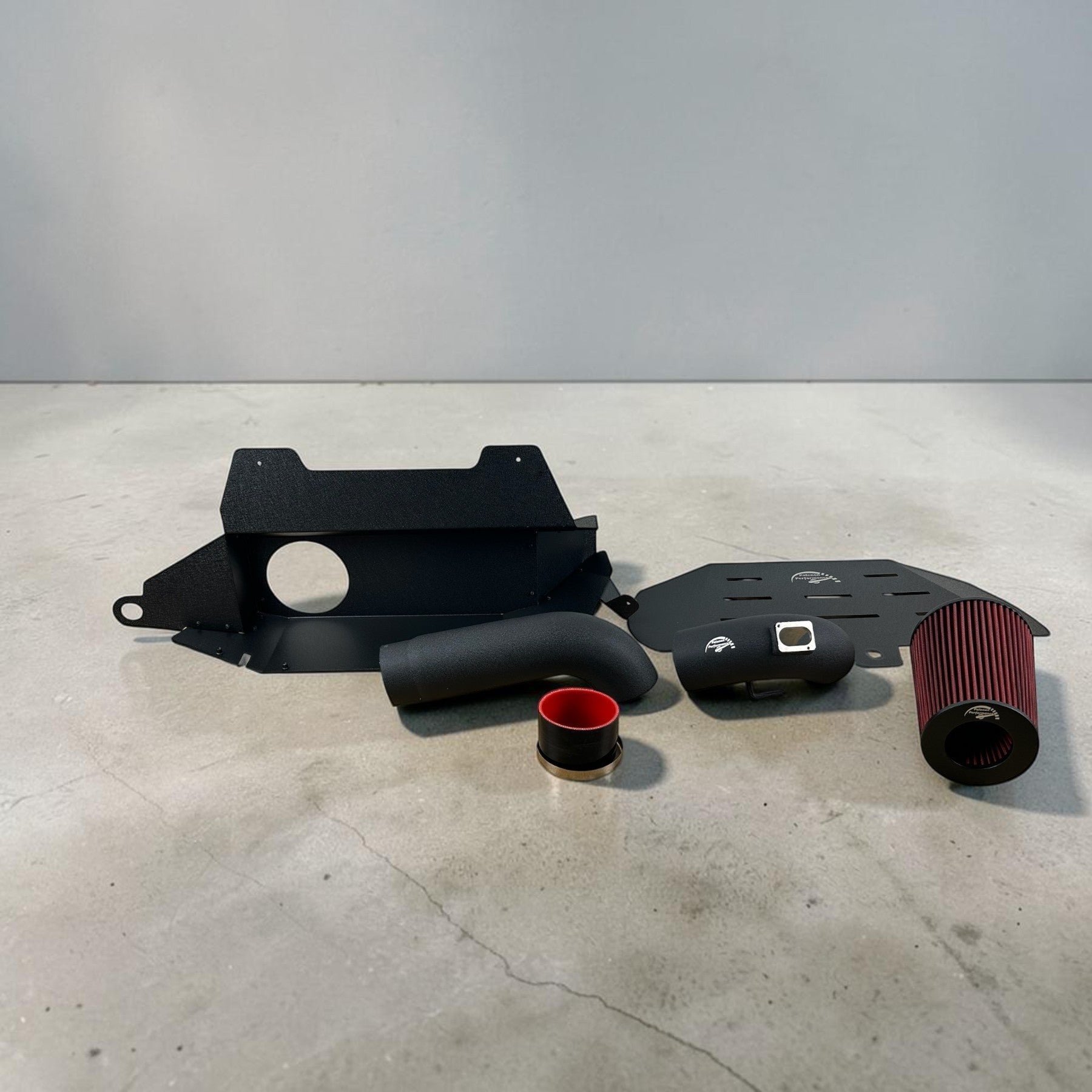 Palenon Performance N20 N26 cold air intake kit with black aluminum piping, heat shield, and high-flow air filter.