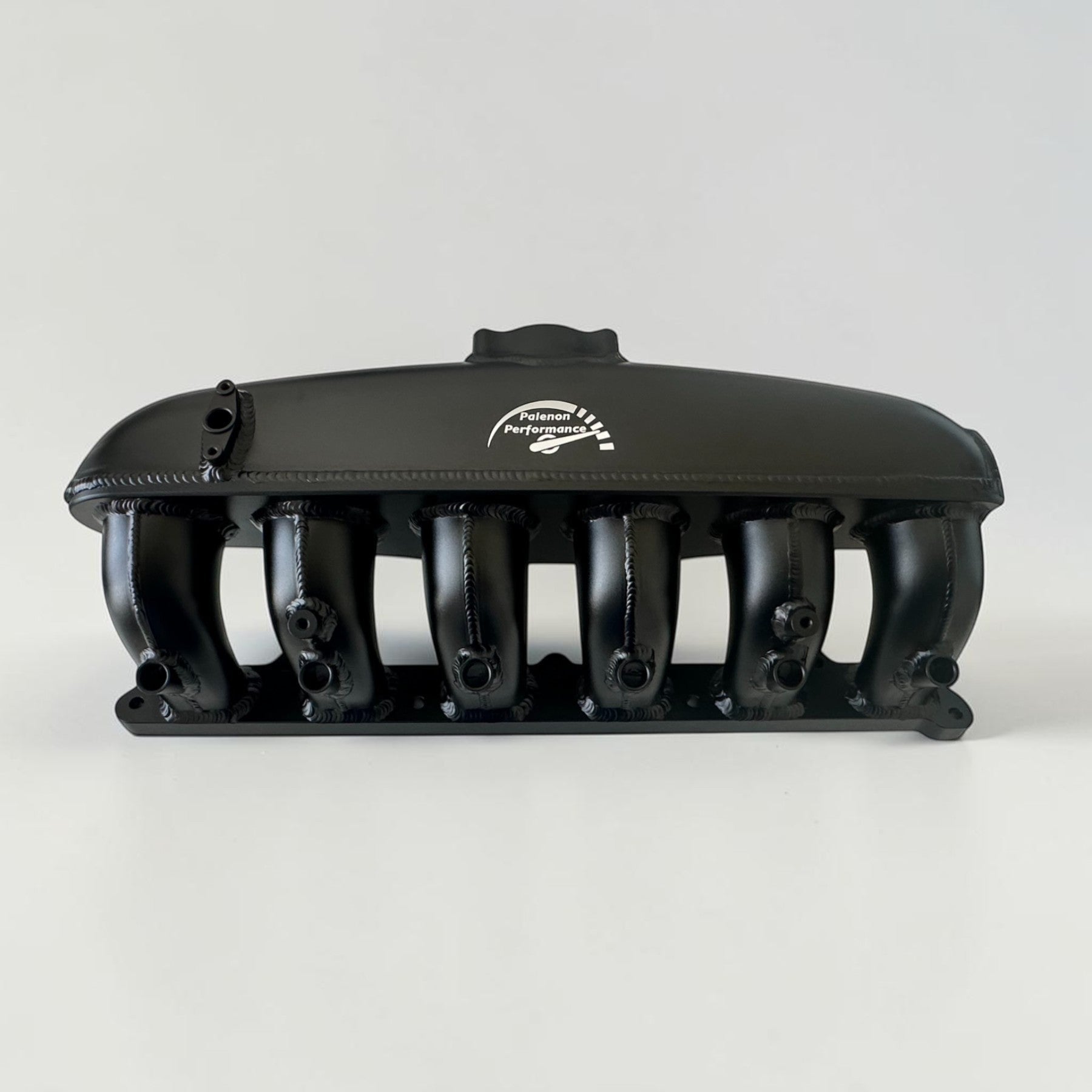 Palenon Performance black aluminum intake manifold for BMW N54 engines with integrated port injection bungs