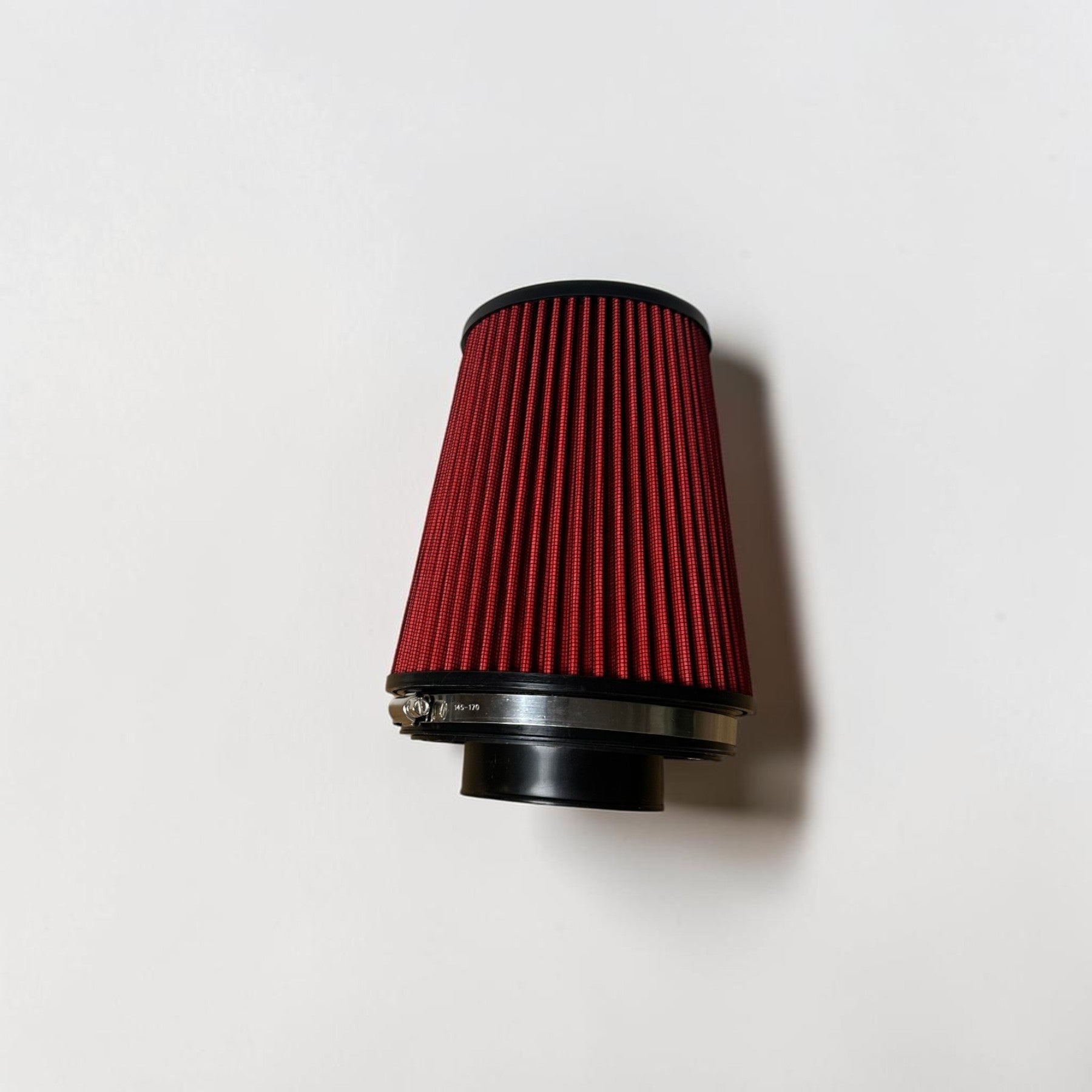 Palenon Performance oversized red conical air filter for truck cold air intake systems with stainless steel clamp