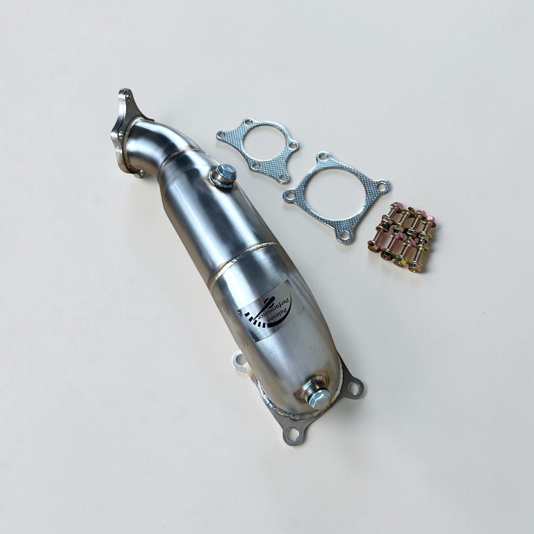 Palenon Performance stainless steel race downpipe for Honda Civic Type-R with mounting hardware and gaskets