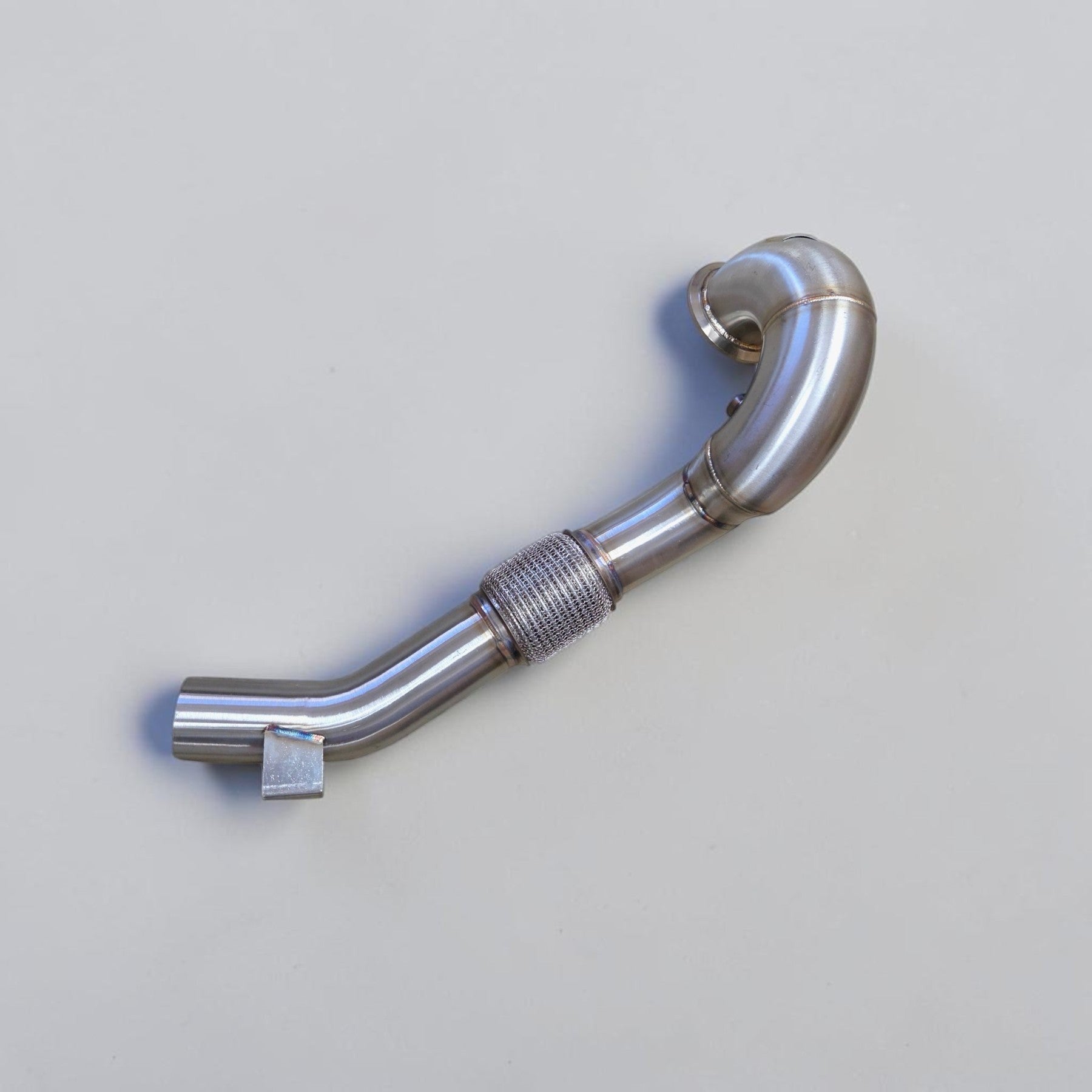 Palenon Performance stainless steel race downpipe for VW MK8 GTI and Audi 8Y A3 with flex section and TIG-welded finish