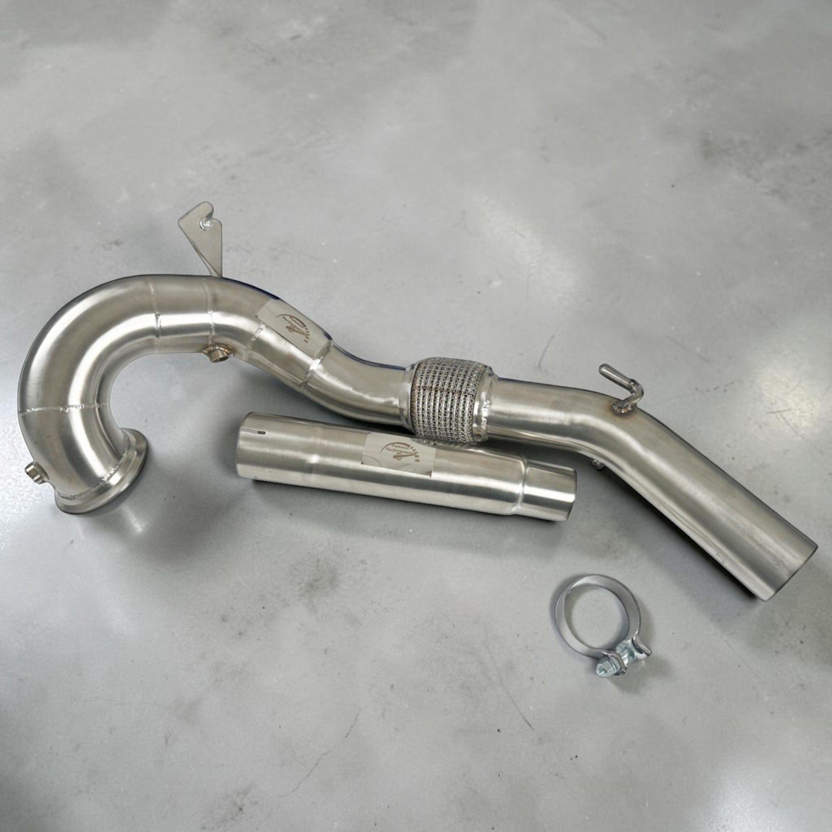 Palenon Performance 3.5-inch stainless steel race downpipe kit for VW MK8 GTI and Audi 8Y A3 with flex section