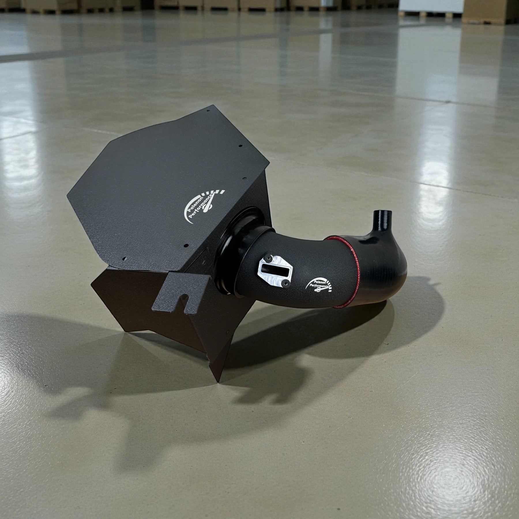 Palenon Performance black powder-coated aluminum cold air intake system with heat shield for Toyota Supra B58 engine