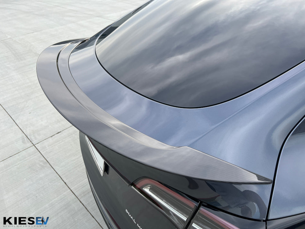2020+ Tesla Model Y Kies Design Carbon Fiber Trunk / Hatch Spoiler